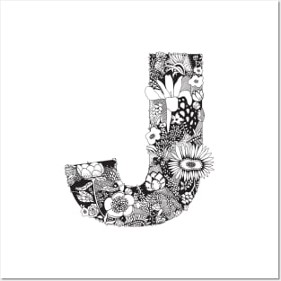 Floral Letter J Posters and Art